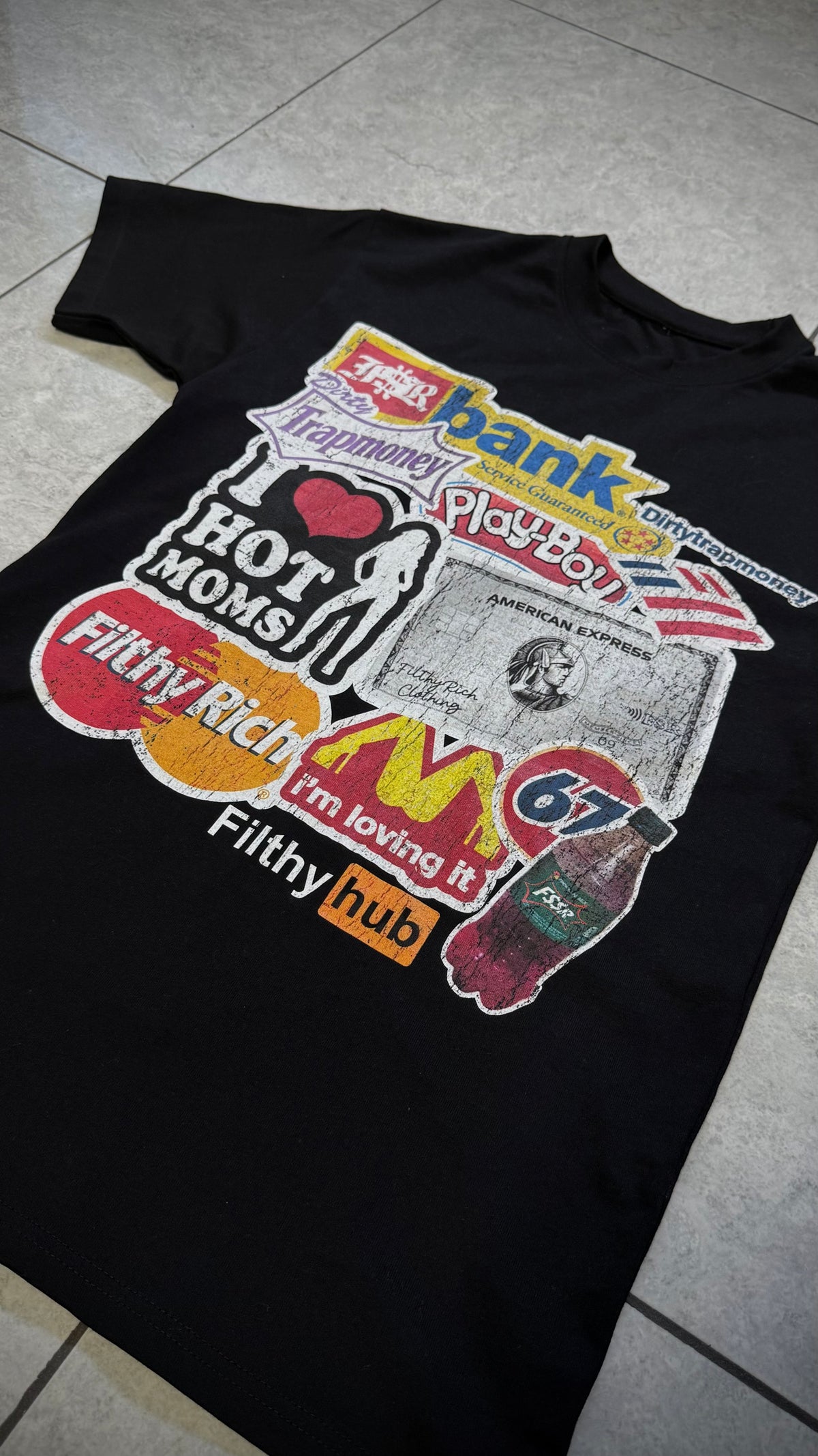 Filthy Rich - Black Tee